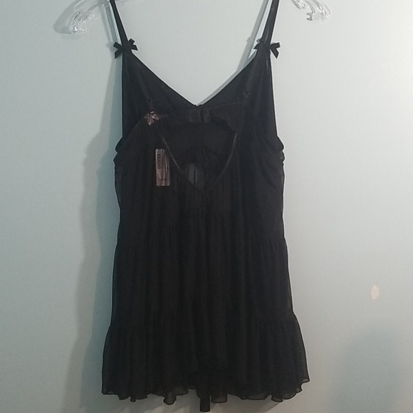 La vie en rose black ruffled babydoll top XL NWT - Picture 5 of 12